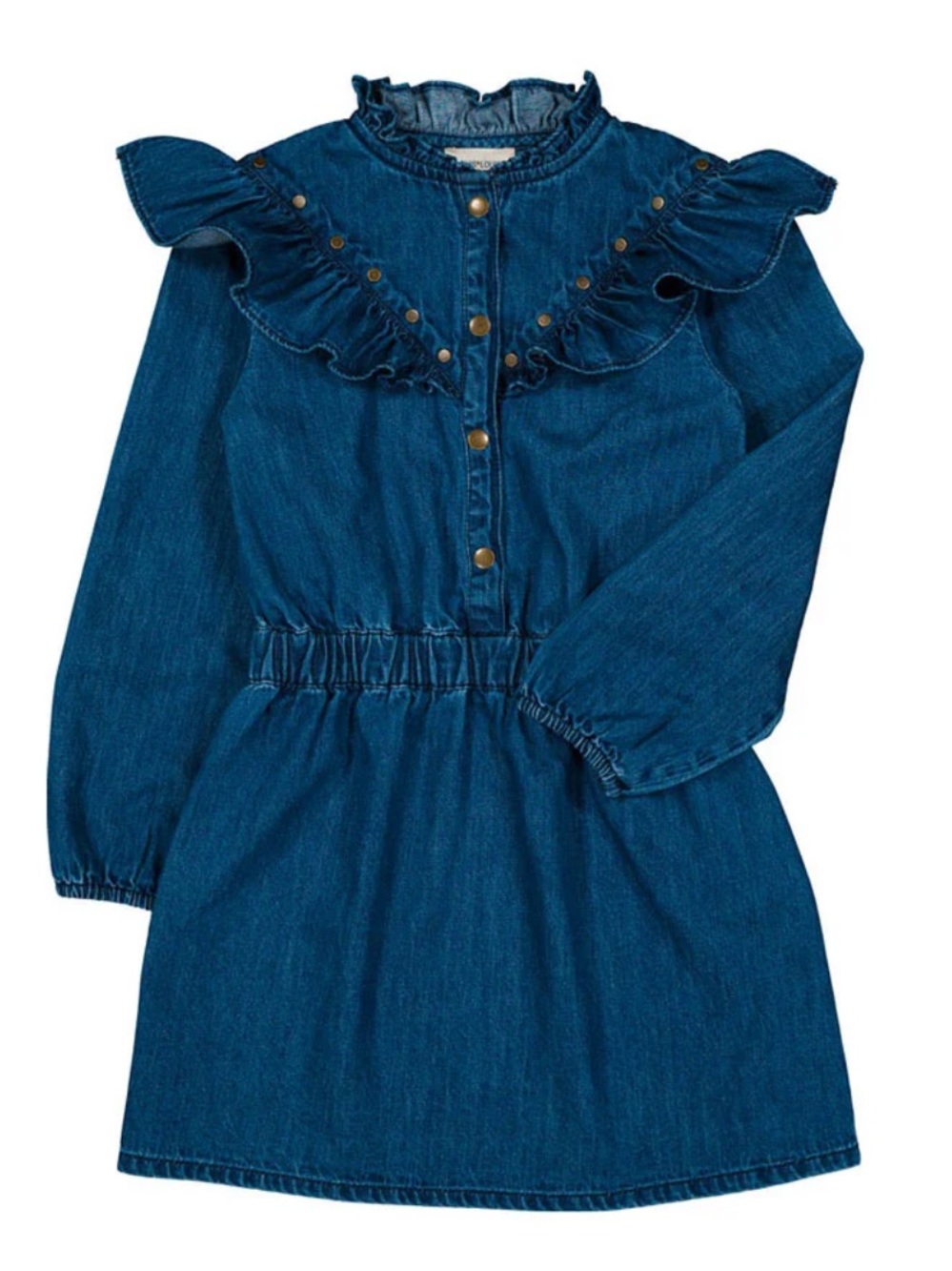 Louis Louise girls blue pop denim dress